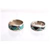 Image 5 : Navajo Old Pawn Silver Turquoise Rings & Bracelet