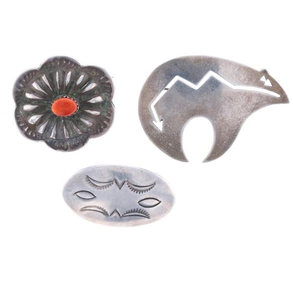 Navajo Sterling Silver & Spiny Oyster Pins