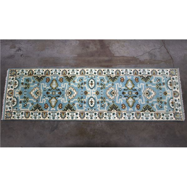 Oushak Persian Hand Knotted Wool Runner Rug 1930's