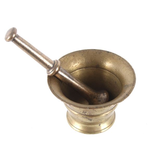 18th Century Brass Mortar & Pestle