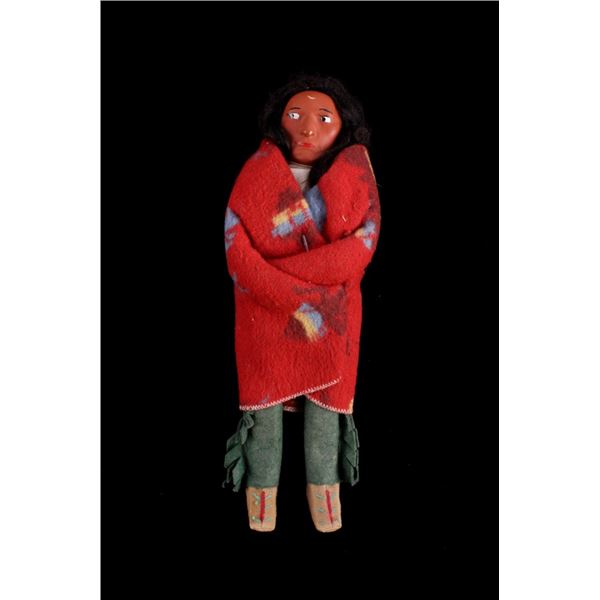 Large Skookum Doll In Wool Trade Blanket