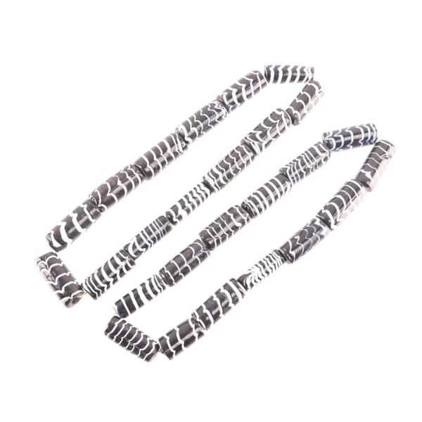 1800's African Zebra Trade Bead Necklaces