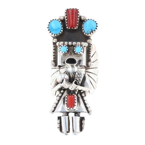 Navajo Kachina Sterling Ring by D. Smallcanyon