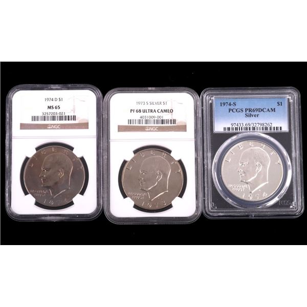 1973-1974D & S Eisenhower Dollar PCGS & NGC Graded