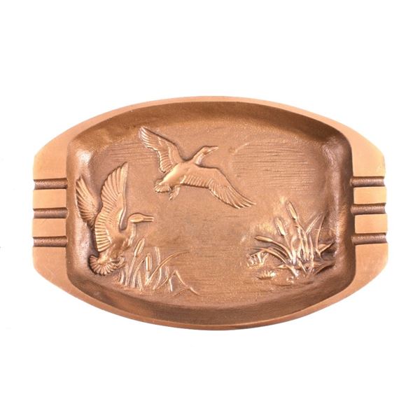 Brass Waterfowl Taking Flight Cigarette  Ashtray