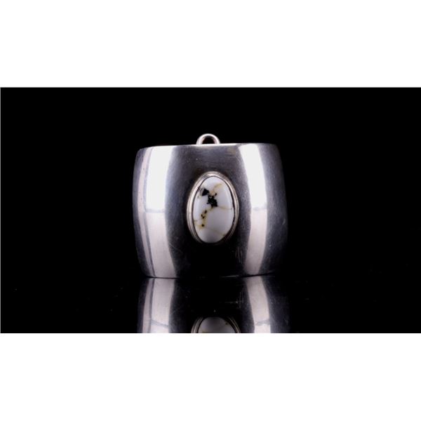 Navajo White Buffalo Sterling Silver Pin or Clip