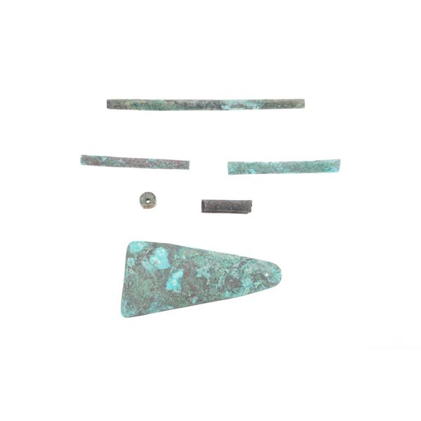 Antique Jewelry Copper & Brass Rod, Bead & Pendent