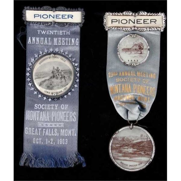 1903-1906 Society of Montana Pioneers Ribbon Pair