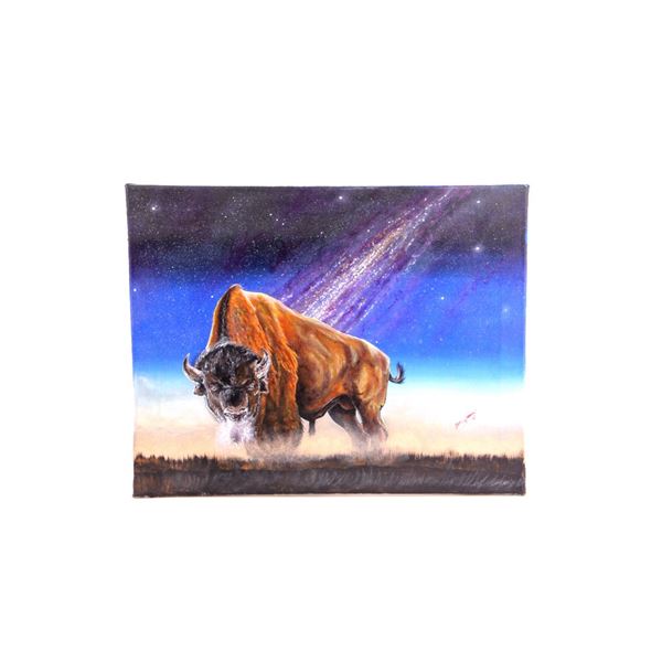 Buffalo & Milky Way Oil on Canvas Circa 2016