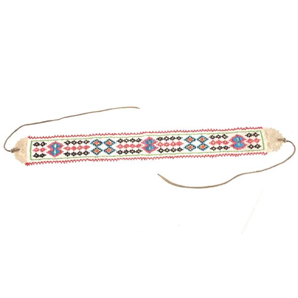 Plains Fully Loom Beaded Hat Band Mid-1900's