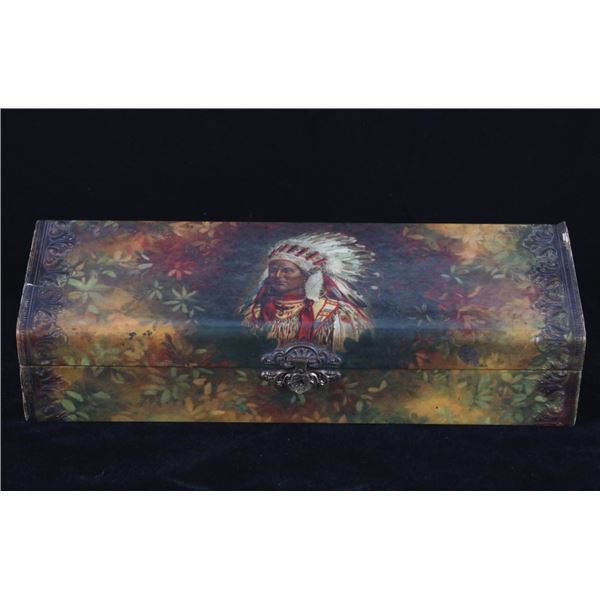 Victorian Indian Chief Celluloid Glove Box 1890