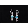 Image 6 : Navajo Silver Turquoise & Gem Stone Earrings