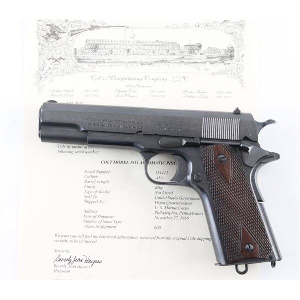 Colt 1911 'USMC' .45 ACP SN: 151412