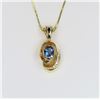 Image 1 : Striking Blue Sapphire and Diamond Pendant