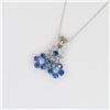 Image 2 : Brilliant Blue Sapphire and Diamond Pendant