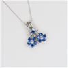 Image 3 : Brilliant Blue Sapphire and Diamond Pendant