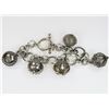 Image 2 : BOHO Style Sterling Silver Charm Bracelet