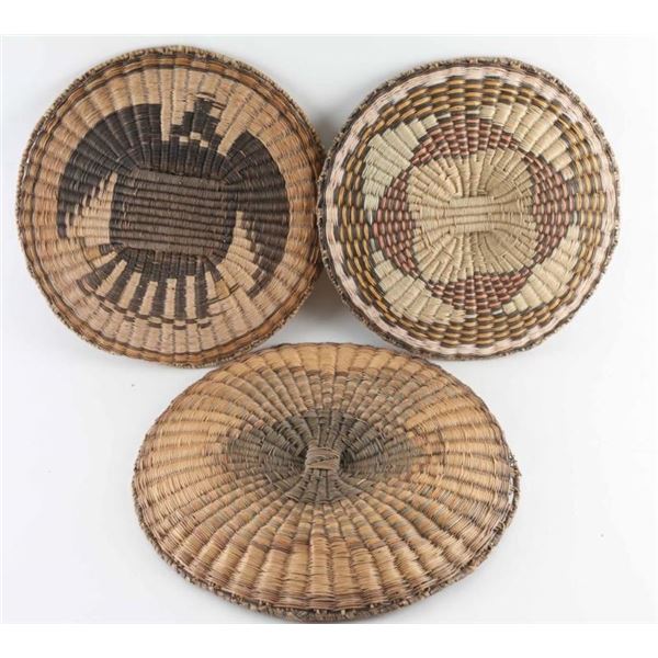 Lot of 3 Hopi Basketry Trays