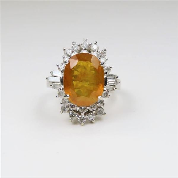 Gorgeous Yellow Sapphire and Diamond Ring