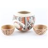 Image 1 : Lot of 3 Polychrome Pots