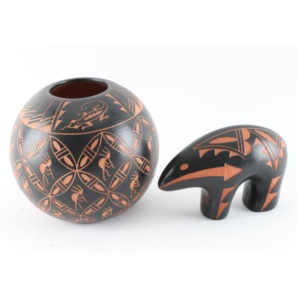 Lot of 2 Acoma Pottery Items