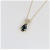 Image 2 : Alluring Blue Sapphire and Diamond Pendant