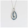 Image 1 : Dazzling Teal Blue and White Diamond Pendant