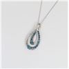 Image 2 : Dazzling Teal Blue and White Diamond Pendant