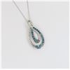 Image 3 : Dazzling Teal Blue and White Diamond Pendant