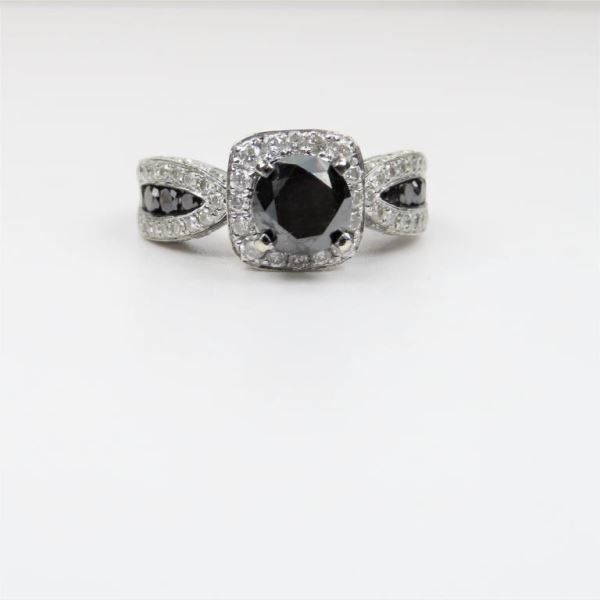 Elegant Black and White Diamond Ring