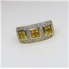 Image 2 : Stylish Yellow Sapphire and Diamond Ring