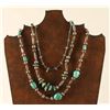 Image 1 : Lot of 3 Navajo Turquoise & Silver Necklaces