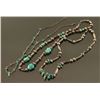 Image 2 : Lot of 3 Navajo Turquoise & Silver Necklaces