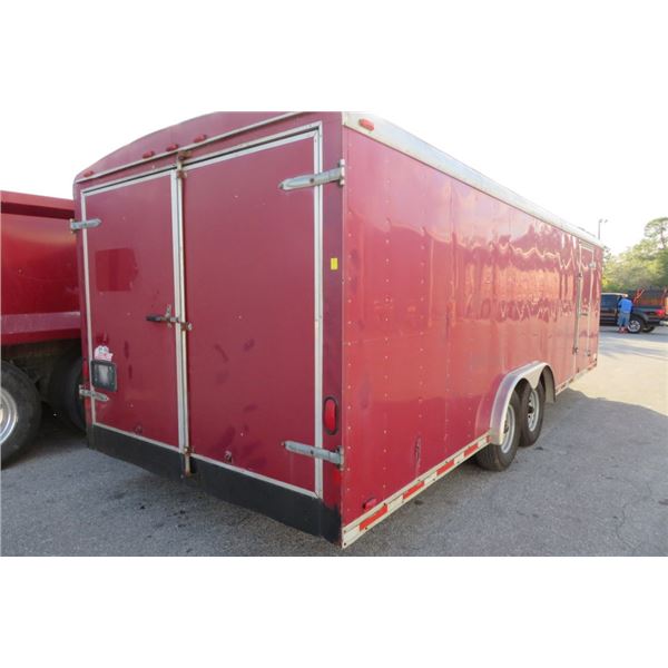 28' T/A Enclosed Trailer - Double Rear Swing Doors - Side Door