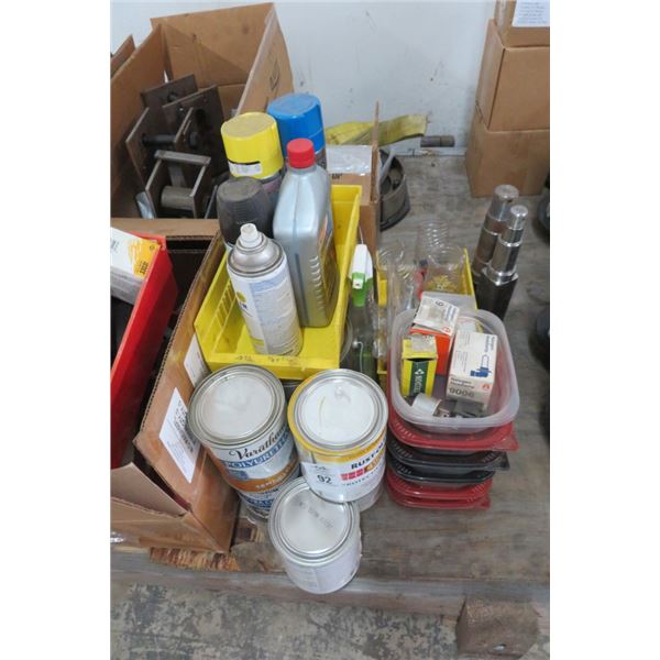 Lot of Assorted Parts, Paint & Bins