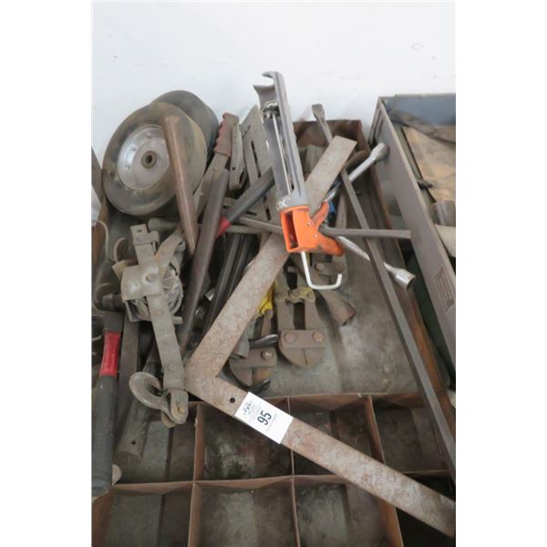 Assorted Tools & Dollly Wheels