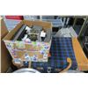 Image 1 : Lot of Luggage Cases + Box of Asst. Car Parts