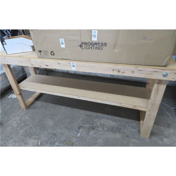 Wood Work Bench w/Undershelf