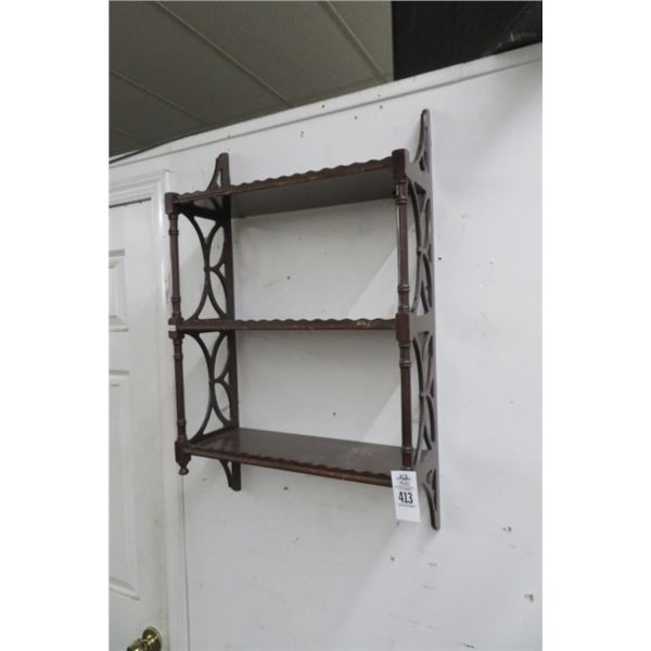 Mahogany 3 Tier Knick Knack Shelf