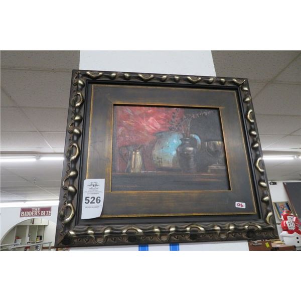 Framed Oil On Canvas Still Life (15" x 17")