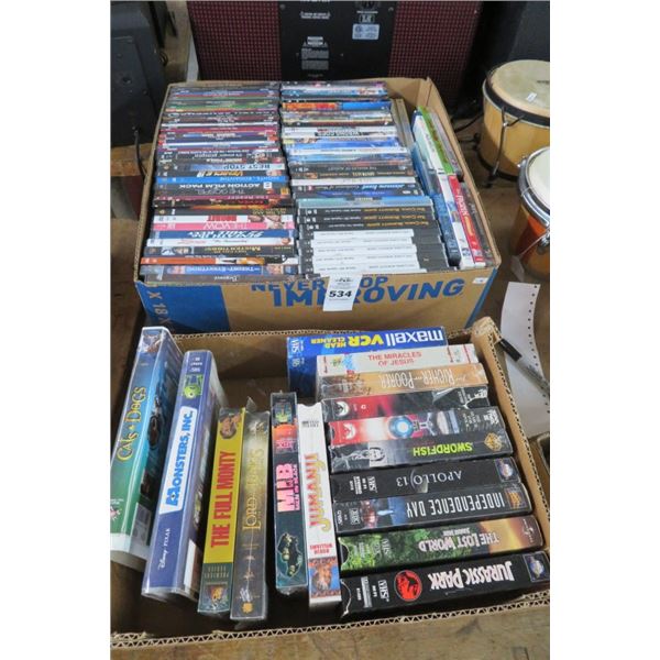 Lot of DVD's & VHS Tapes