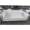 Image 3 : White Leather Sofa Loveseat & Chair Set