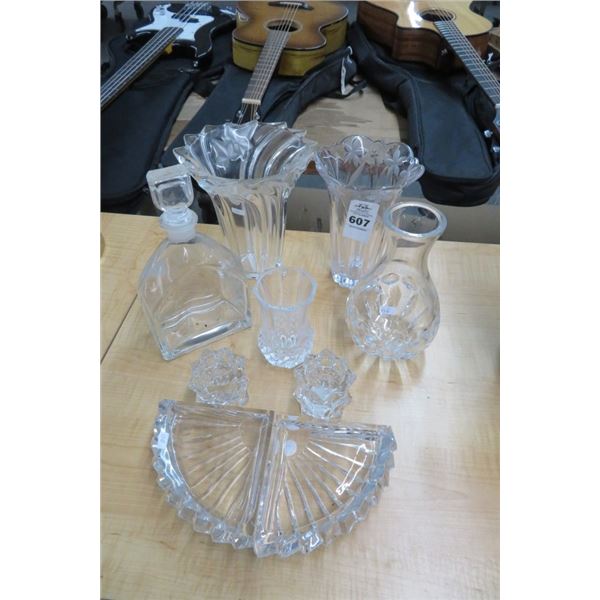 Crystal Vases, Trays & Decanter