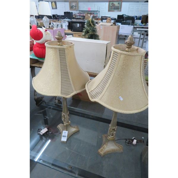 Gold Decorative Table Lamps (Pair)