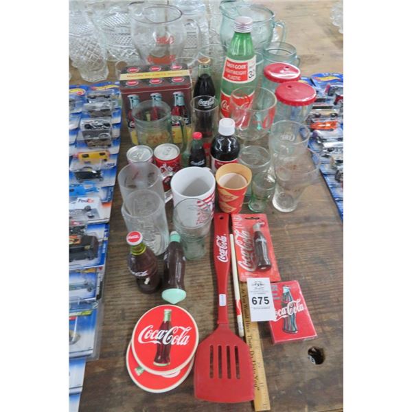 Lot of Vintage Coca Cola Glasses & Décor