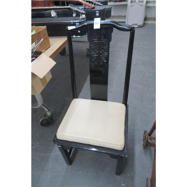 Black Tan Fabric Side Chair