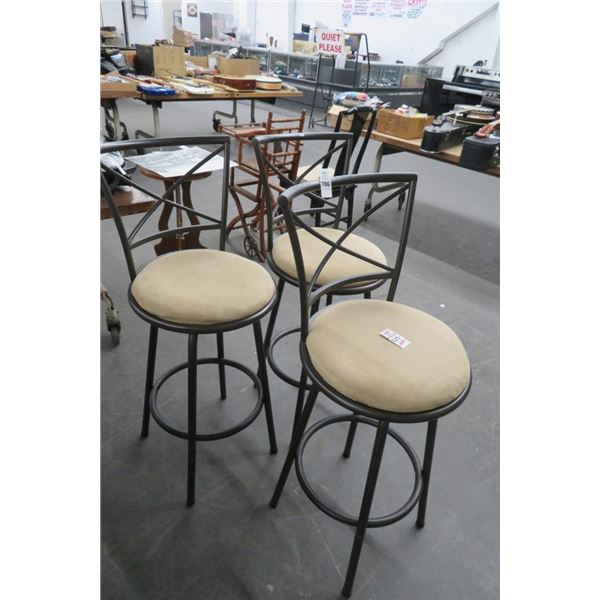 Tan Fabric Stools (3)