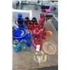Image 1 : Blue, Red Glass Vases & Stemware