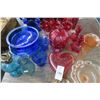 Image 2 : Blue, Red Glass Vases & Stemware