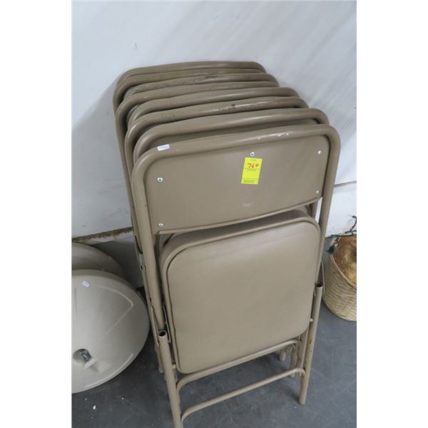 8-Tan Padded Folding Chairs - 8 X $